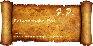 Friesenhahn Pál névjegykártya